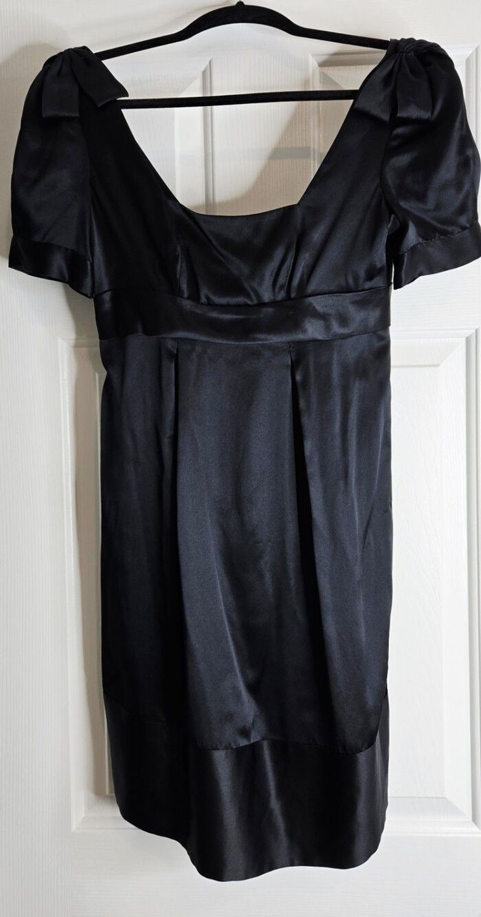 Rebecca Taylor Babydoll Dress Black Size 0 Cocktail Party Formal Bows Coquette